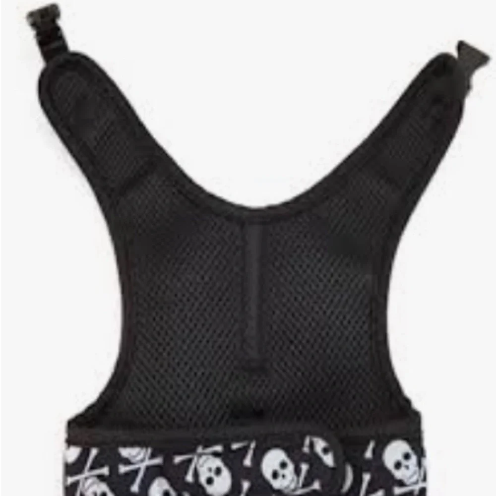 Skull Pattern Cat Harness with Leash